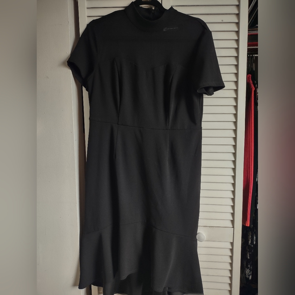 New York & Company Classic Black Midi Dress